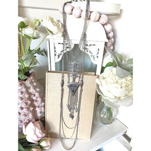 BKE Buckle silver necklace